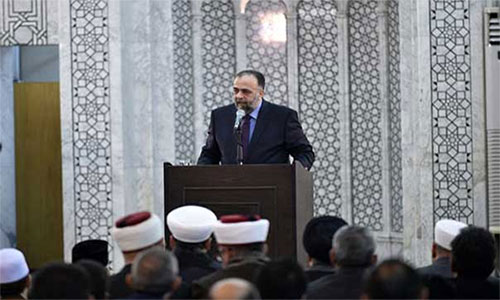 el ministro de Asuntos Religioso y Culto, Mohamed Abdelsattar al Sayyed Presidente sirio participa en ceremonia por nacimiento del profeta Mohamed (p.b)